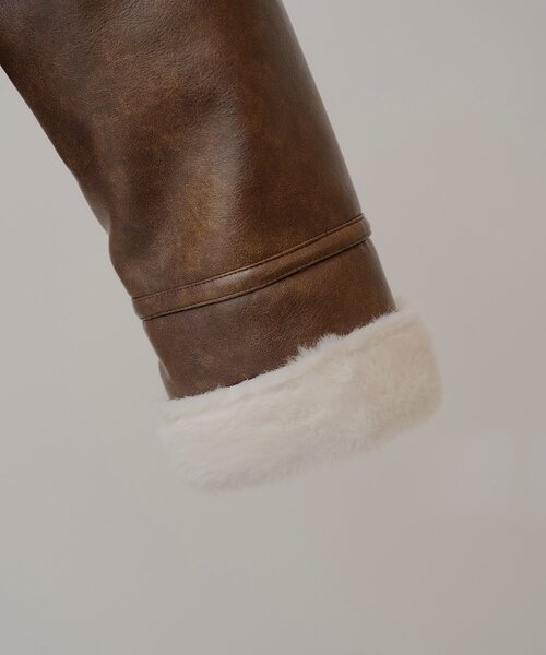 Chico(チコ)の「【ゆっぴコラボ企画】ファーライダースショートジャケット(その他アウター・レディース・ブラウン/ブラック・FREE)」の19枚目の写真