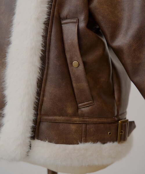 ゆっぴコラボ企画】ファーライダースショートジャケット（その他