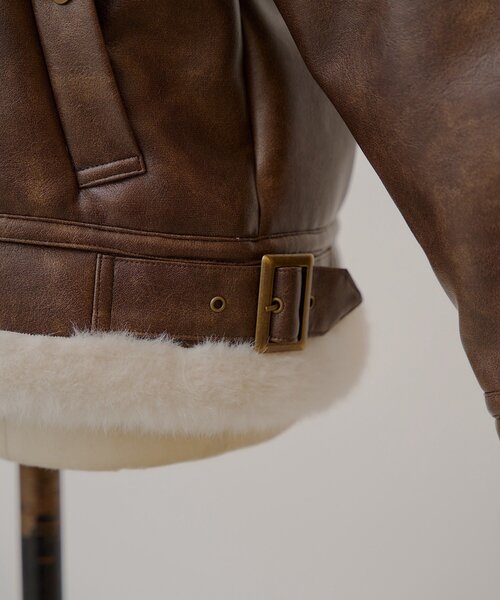 chico チコ ファーライダースショートジャケット ゆっぴコラボ アウター ゆっぴコラボ企画】ファーライダースショートジャケット（その他