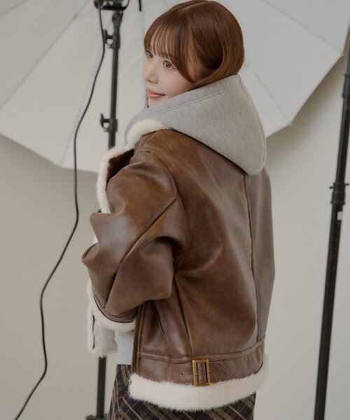 ゆっぴコラボ企画】ファーライダースショートジャケット（その他