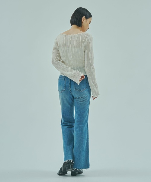 ROSE BUD(ローズバッド)の「WAVE TUCK TOP(Tシャツ/カットソー・レディース・オフホワイト/ブラック・ONE SIZE)」の8枚目の写真