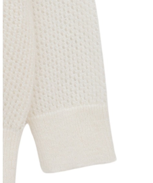 MANOF(マノフ)の「MANOF/マノフ/MOHAIR POLO KNIT(ニット/セーター・レディース・ブルー系その他3/ホワイト/チャコールグレー・F)」の7枚目の写真