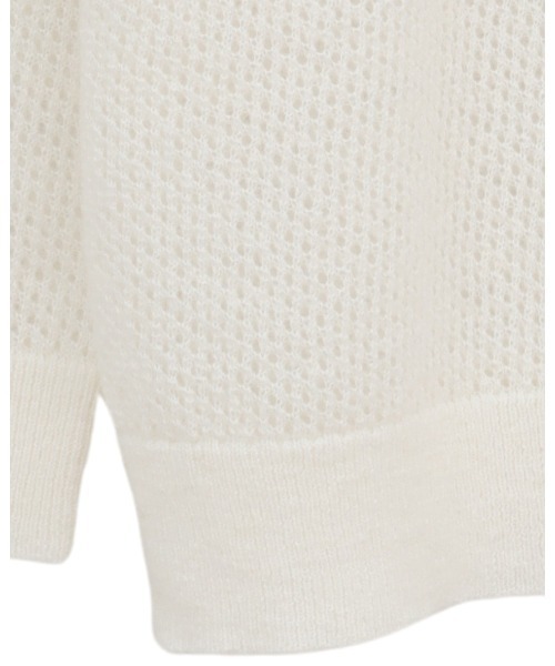 MANOF(マノフ)の「MANOF/マノフ/MOHAIR POLO KNIT(ニット/セーター・レディース・ブルー系その他3/ホワイト/チャコールグレー・F)」の8枚目の写真