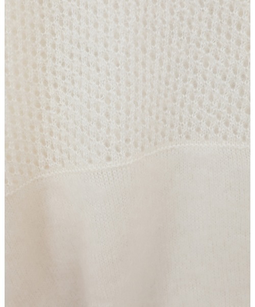 MANOF(マノフ)の「MANOF/マノフ/MOHAIR POLO KNIT(ニット/セーター・レディース・ブルー系その他3/ホワイト/チャコールグレー・F)」の9枚目の写真