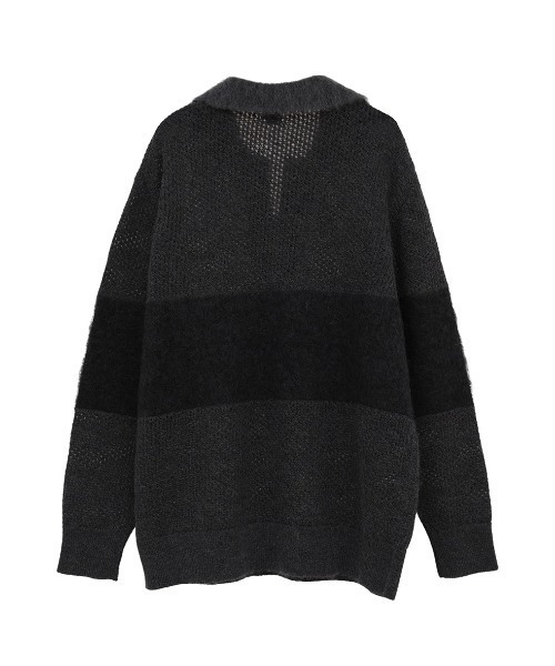 MANOF(マノフ)の「MANOF/マノフ/MOHAIR POLO KNIT(ニット/セーター・レディース・ブルー系その他3/ホワイト/チャコールグレー・F)」の10枚目の写真