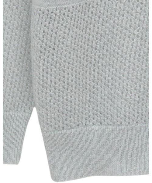 MANOF(マノフ)の「MANOF/マノフ/MOHAIR POLO KNIT(ニット/セーター・レディース・ブルー系その他3/ホワイト/チャコールグレー・F)」の18枚目の写真