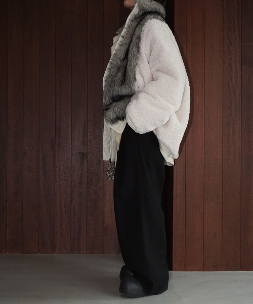 chuclla（チュクラ）の「2way ファージャケット chw25a113（その他アウター・レディース・ブラック/オフホワイト・FREE）」の18枚目の写真