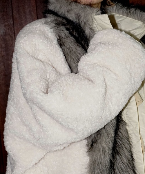 chuclla（チュクラ）の「2way ファージャケット chw25a113（その他アウター・レディース・ブラック/オフホワイト・FREE）」の21枚目の写真