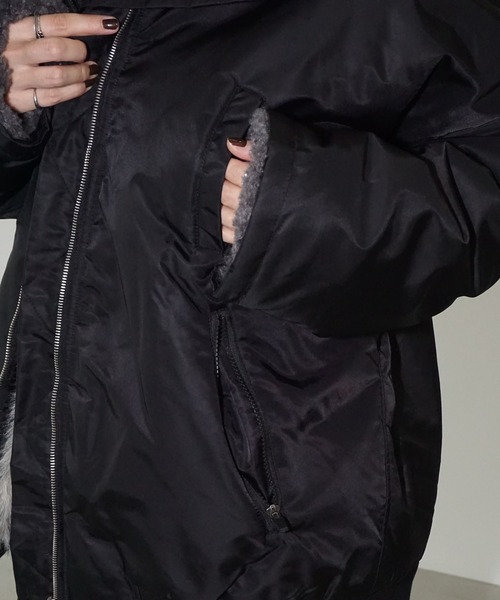 chuclla（チュクラ）の「2way ファージャケット chw25a113（その他アウター・レディース・ブラック/オフホワイト・FREE）」の6枚目の写真