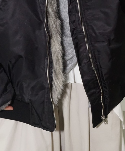 chuclla（チュクラ）の「2way ファージャケット chw25a113（その他アウター・レディース・ブラック/オフホワイト・FREE）」の8枚目の写真