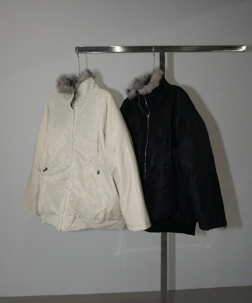 chuclla（チュクラ）の「2way ファージャケット chw25a113（その他アウター・レディース・ブラック/オフホワイト・FREE）」の14枚目の写真