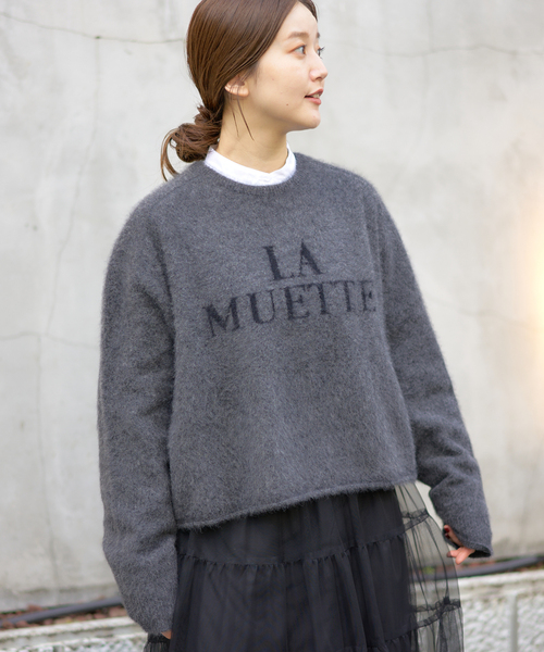 12日終了新品⭐︎イエナ　2025AW フォックス混LA MUETTE ロゴニット セール】フォックス混LA MUETTE ロゴニット（ニット/セーター）｜IENA