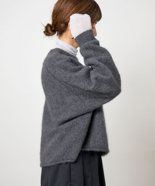 IENA イエナ フォックス混LA MUETTE ロゴニット グレー 2025W フォックス混LA MUETTE ロゴニット（ニット／セーター）｜IENA（イエナ