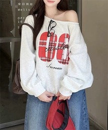 フロントプリントオフショルスウェート