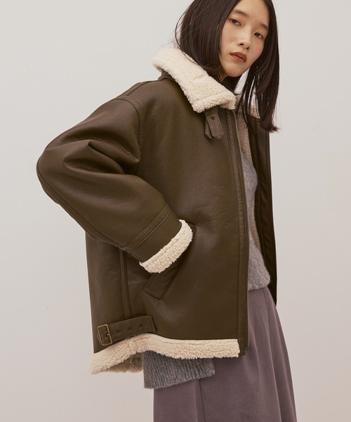 ボアフェイクレザーブルゾン（その他アウター）｜AMERICAN HOLIC