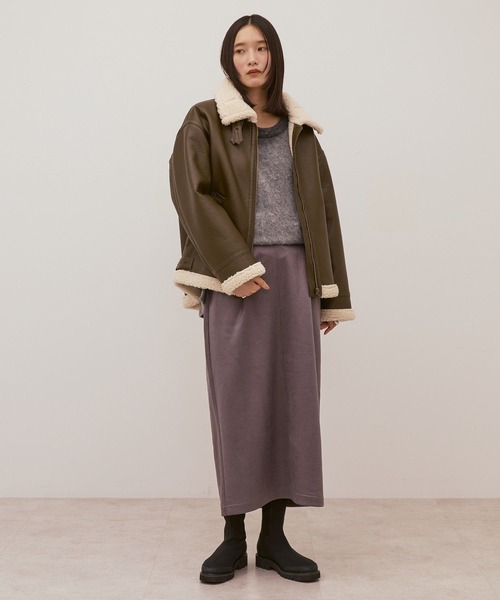 AMERICAN HOLIC(アメリカンホリック)の「ボアフェイクレザーブルゾン(その他アウター・レディース・ブラック/ダークブラウン・L/M)」の16枚目の写真