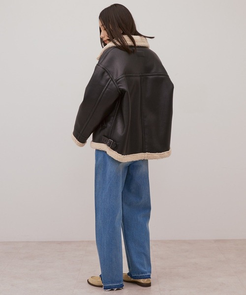 AMERICAN HOLIC(アメリカンホリック)の「ボアフェイクレザーブルゾン(その他アウター・レディース・ブラック/ダークブラウン・L/M)」の13枚目の写真