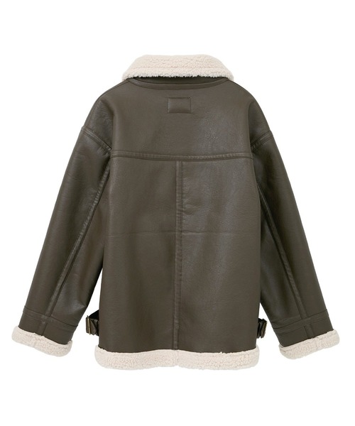 AMERICAN HOLIC(アメリカンホリック)の「ボアフェイクレザーブルゾン(その他アウター・レディース・ブラック/ダークブラウン・L/M)」の15枚目の写真