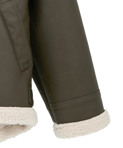 AMERICAN HOLIC(アメリカンホリック)の「ボアフェイクレザーブルゾン(その他アウター・レディース・ブラック/ダークブラウン・L/M)」の10枚目の写真