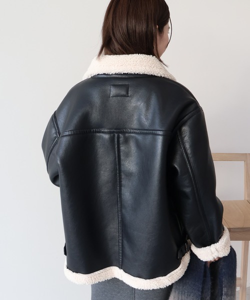 ボアフェイクレザーブルゾン（その他アウター）｜AMERICAN HOLIC