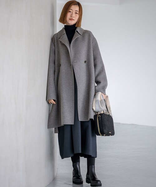 洗える】ギャザーコンビ ニットワンピース（ワンピース）｜23区 S