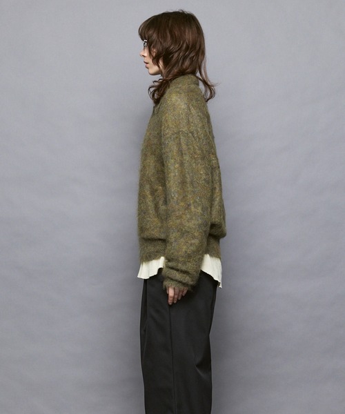 MAISON SPECIAL(メゾンスペシャル)の「《UNISEX》KID MOHAIR Shirt Cardigan/キッドモヘアシャツカーディガン【MAISON SPECIAL/メゾンスペシャル】(カーディガン/ボレロ・メンズ・キャメル/ブラウン/カーキ/ブラック・2/1/0)」の18枚目の写真