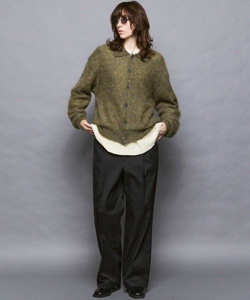 UNISEX》KID MOHAIR Shirt Cardigan/キッドモヘアシャツカーディガン