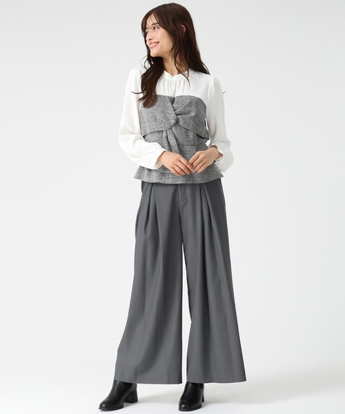 MISCH MASCH(ミッシュマッシュ)の「ツイードドッキングねじりペプラムブラウス(シャツ/ブラウス・レディース・ブラック/ホワイト・フリ-)」の20枚目の写真
