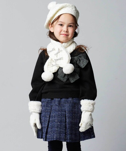 お揃い】ポコポコニットリボンマフラー（マフラー）｜BeBe（ベベ）の