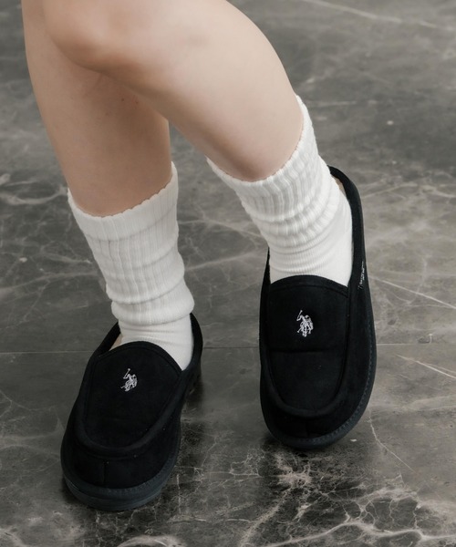 Rocky Monroe(ロッキーモンロー)の「U.S.POLO ASSN. ユーエスポロアッスン ボアライニングスライド スリッポン/ワンポイントロゴモカシンシューズ(スリッポン・メンズ・ベージュ/ブラック・27cm/28cm/26cm/25cm/24cm/23cm)」の7枚目の写真