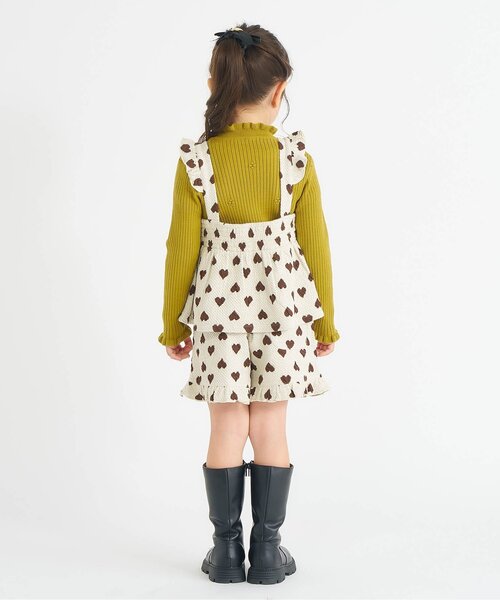 跳ねる春、ベーザ 日本語4枚セット ジュニア対応】ハート・フラワージャガードビスチェ&フリルショート