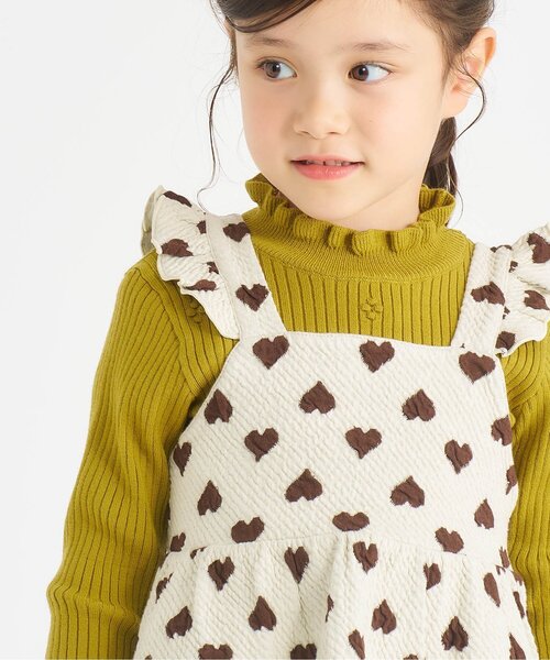 apres les cours（アプレレクール）の「【ジュニア対応】ハート・フラワージャガードビスチェ&フリルショートパンツセット（セットアップ・キッズ・レッド/アイボリー/サックスブルー・90/100/110/120/130/140）」の13枚目の写真