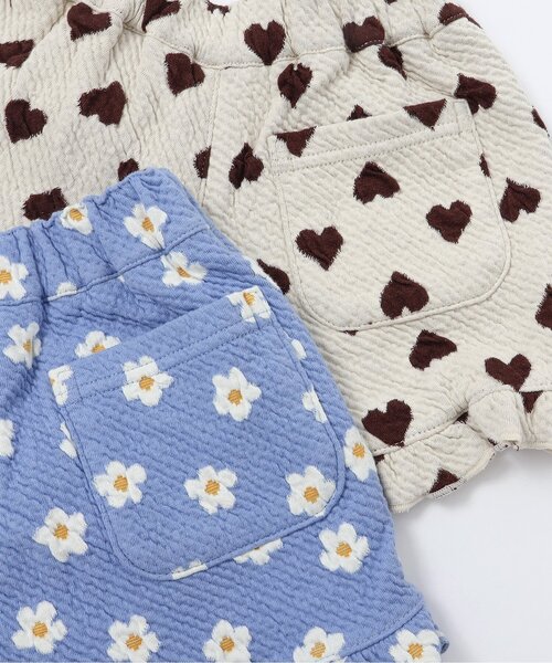 apres les cours（アプレレクール）の「【ジュニア対応】ハート・フラワージャガードビスチェ&フリルショートパンツセット（セットアップ・キッズ・レッド/アイボリー/サックスブルー・90/100/110/120/130/140）」の7枚目の写真