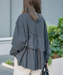 coen | フリルドッキングピグメント裏毛スウェット(スウェット)