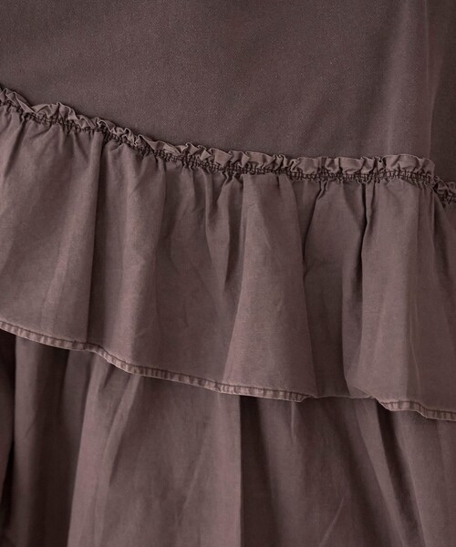 coen（コーエン）の「フリルドッキングピグメント裏毛スウェット（スウェット・レディース・ナチュラル/ブラウン/ダークグレー/コバルトブルー・M/L）」の9枚目の写真