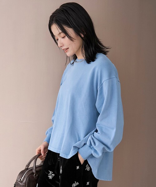 coen（コーエン）の「フリルドッキングピグメント裏毛スウェット（スウェット・レディース・ナチュラル/ブラウン/ダークグレー/コバルトブルー・M/L）」の11枚目の写真