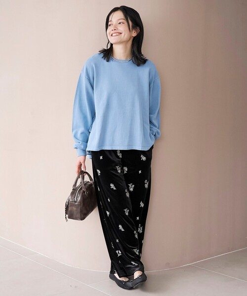 coen（コーエン）の「フリルドッキングピグメント裏毛スウェット（スウェット・レディース・ナチュラル/ブラウン/ダークグレー/コバルトブルー・M/L）」の13枚目の写真