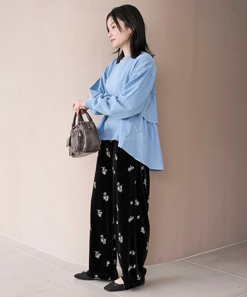 coen（コーエン）の「フリルドッキングピグメント裏毛スウェット（スウェット・レディース・ナチュラル/ブラウン/ダークグレー/コバルトブルー・M/L）」の14枚目の写真