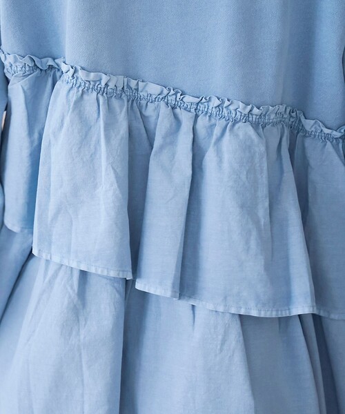 coen（コーエン）の「フリルドッキングピグメント裏毛スウェット（スウェット・レディース・ナチュラル/ブラウン/ダークグレー/コバルトブルー・M/L）」の16枚目の写真