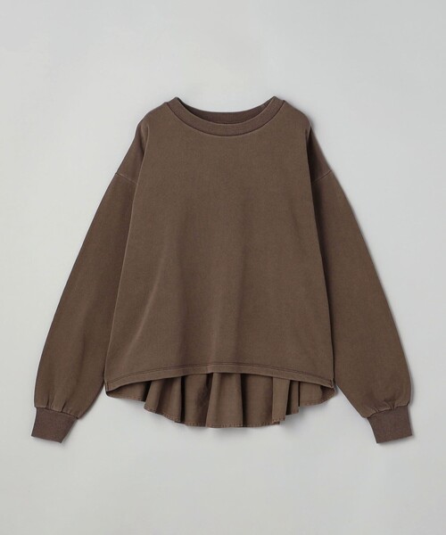 coen（コーエン）の「フリルドッキングピグメント裏毛スウェット（スウェット・レディース・ナチュラル/ブラウン/ダークグレー/コバルトブルー・M/L）」の7枚目の写真