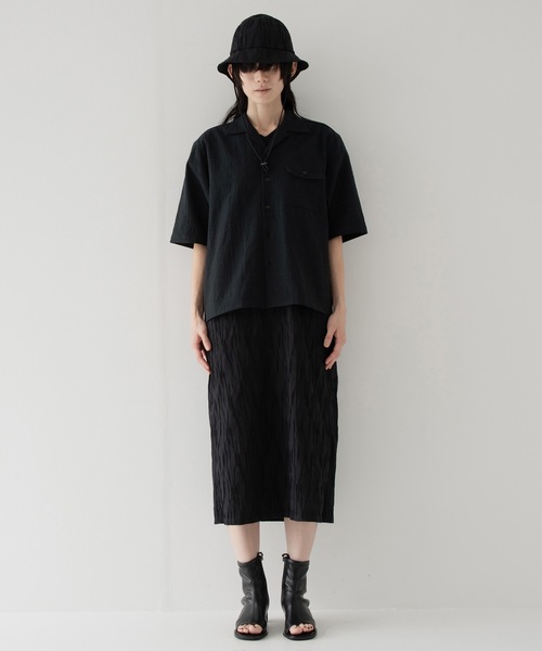 RYU（リュー）の「wrinkled effect open collar shirt（シャツ/ブラウス・メンズ・ダークパープル/スミクロ・1/2/3/4）」の12枚目の写真