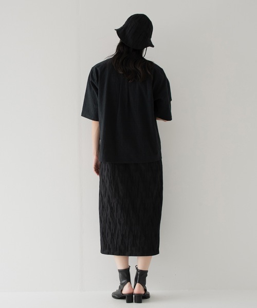 RYU（リュー）の「wrinkled effect open collar shirt（シャツ/ブラウス・メンズ・ダークパープル/スミクロ・1/2/3/4）」の13枚目の写真