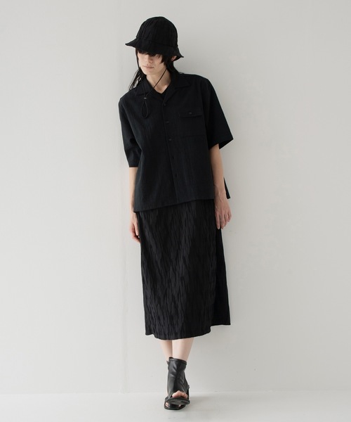 RYU（リュー）の「wrinkled effect open collar shirt（シャツ/ブラウス・メンズ・ダークパープル/スミクロ・1/2/3/4）」の14枚目の写真