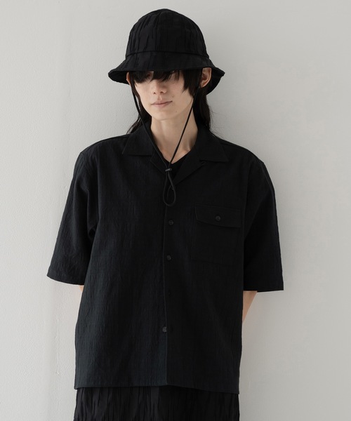 RYU（リュー）の「wrinkled effect open collar shirt（シャツ/ブラウス・メンズ・ダークパープル/スミクロ・1/2/3/4）」の15枚目の写真
