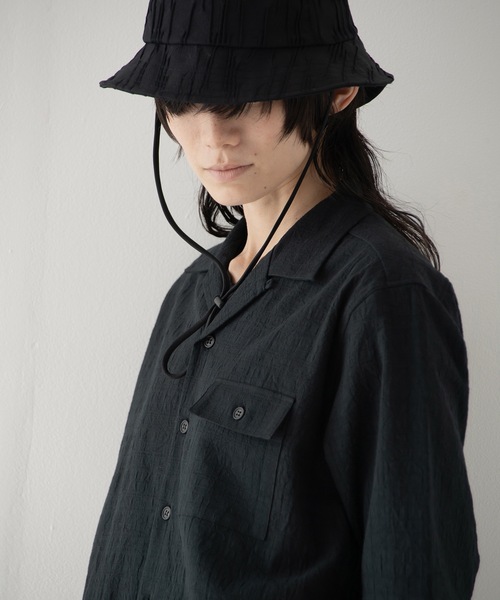 RYU（リュー）の「wrinkled effect open collar shirt（シャツ/ブラウス・メンズ・ダークパープル/スミクロ・1/2/3/4）」の16枚目の写真