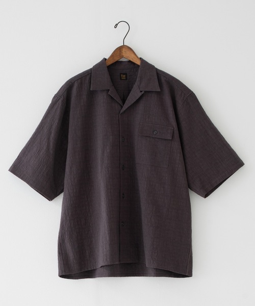 RYU（リュー）の「wrinkled effect open collar shirt（シャツ/ブラウス・メンズ・ダークパープル/スミクロ・1/2/3/4）」の8枚目の写真