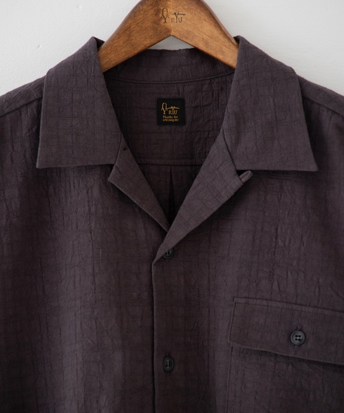RYU（リュー）の「wrinkled effect open collar shirt（シャツ/ブラウス・メンズ・ダークパープル/スミクロ・1/2/3/4）」の10枚目の写真