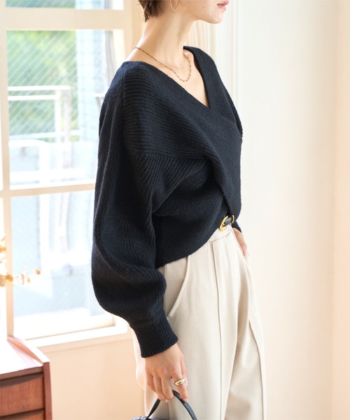 カシュクールトップス×前後2wayニットワンピース（ワンピース）｜KOBE