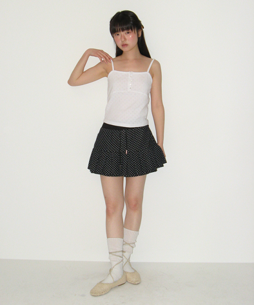 RONRON(ロンロン)の「HEART BUTTON GOLGI SLEEVELESS EYELET WHITE(Tシャツ/カットソー・レディース・その他・FREE)」の2枚目の写真