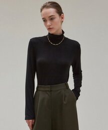 LONG SLEEVE TURTLENECK TOP_BLACK